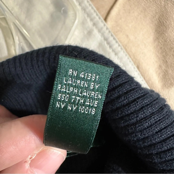 Lauren Ralph Lauren monogrammed turtleneck black and gold sweater, medium - Picture 4 of 8